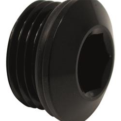 8AN ORB Male Plug, Low Profile Internal Allen/Hex (Incl O-Ring) Anodized Matte Black