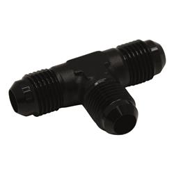 6AN Male Flare to 6AN Male Flare to 6AN Male Flare Tee Fitting, Anodized Matte Black