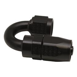 6AN Female Swivel 180-Degree Hose End CPE, Anodized Matte Black