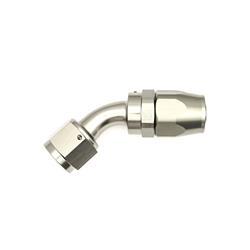 Hose Ends, CPE Swivel, Reusable Swivel, 45 degree, -10 AN Size, Aluminum, Titanium Anodized, -10 AN Adapter Size, Female Threads, Each