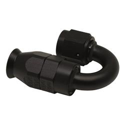 6AN Female Swivel 180-Degree Hose End PTFE (Incl 1 Olive Insert), Anodized Matte Black