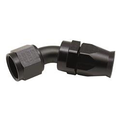 10AN Female Swivel 45-Degree Hose End PTFE (Incl 1 Olive Insert), Anodized Matte Black