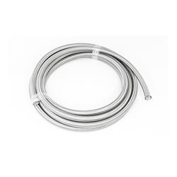 AN Hose, Stainless Steel Double-Braided Hose, -6 AN Size, PTFE, Braided Stainless Steel Outer, Natural, 20.00 ft. Length, Each