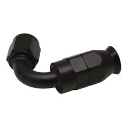 6 AN Female Flare Swivel (Incl Ferule/Olive) 120-Degree Hose End PTFE, Anodized Matte Black