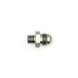 Fitting, Adapter, AN to NPT, Straight, Aluminum, Silver Anodized, -8 AN, 1/4 in. NPT, Each