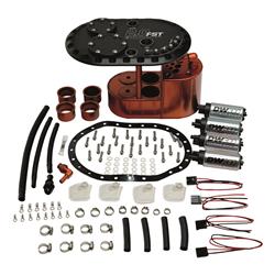 2.0L Staged Fuel Cell Surge Tank with 4 DW300 Fuel Pumps, Universal