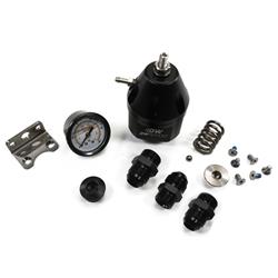 Fuel Pressure Regulator, Return, 30-120 psi, Aluminum, Black Anodized, -10 AN O-ring Female Inlet/Outlet, -10 AN O-ring Female Return, Each