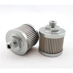 Fuel Filter, Pre-Filter, Inline Mount, Billet Aluminum, 100 Microns, -6 AN O-Ring Inlet/Outlet, Each