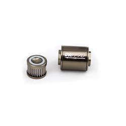 Fuel Filter, Inline Mount, Billet Aluminum, 10 Microns, -10 AN Female O-Ring Inlet/Outlet, 70mm Length, Each