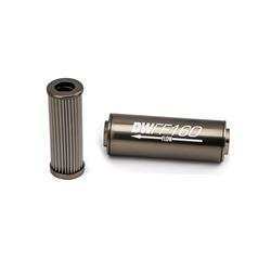 Fuel Filter, Inline Mount, Billet Aluminum, 100 Microns, -10 AN O-Ring Inlet/Outlet, 160mm Length, Each