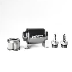 Fuel Filter, Inline Mount, Billet Aluminum, 10 Microns, 5/16 in. Hose Barb, 70mm Length, Subaru, Each