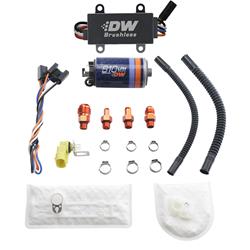 DW810 Brushless Series, 810lph in-tank brushless fuel pump w/ 9-1002 install kit + dual speed controller