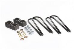 Leaf Spring Blocks, Rear Axle Position, Steel, 2.00 in. Thick, U-bolts, Dodge, Ram, Kit