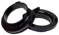 Coil Spring Isolator, Front, Polyurethane, Black, Jeep, Pair