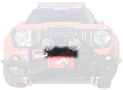 Auxiliary Light Mount Bracket, Steel, Black Powdercoated, Two Light Capacity, for Daystar Winch Bumper Only, Jeep, Each