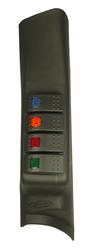 Switch Panel, A-Pillar Rocker Switch Pod, Plastic, Black, Four 20 amp Switches, Jeep, Each