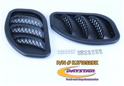 Hood Vents, ABS Plastic, Black, Jeep, Pair