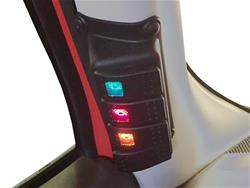 Electrical Switch Panel, Auxiliary, A-Pillar Rocker Switch Pod, Pillar Mount, Four Switches, Plastic, Black, Jeep, Kit