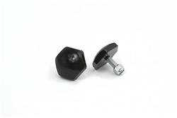 Bump Stops, Hex Shape, Polyurethane, Black, 2.031 in. Diameter, 0.688 in. Height, 3/8-16 in. Stud, Pair