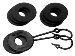 D-Ring Locking Washers, Polyurethane, Black, 3/4 in. Shackles, Set of 8