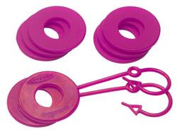 D-Ring Locking Washers, Polyurethane, Fluorescent Pink, 3/4 in. Shackles, Set of 8