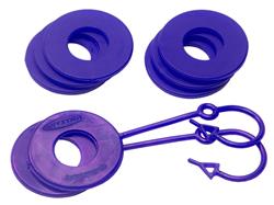 D-Ring Locking Washers, Polyurethane, Purple, 3/4 in. Shackles, Set of 8