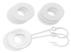 D-Ring Locking Washers, Polyurethane, White, 3/4 in. Shackles, Set of 8