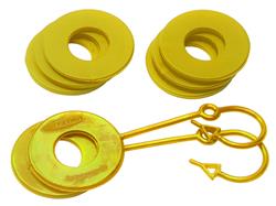 D-Ring Locking Washers, Polyurethane, Yellow, 3/4 in. Shackles, Set of 8
