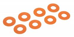 D-Ring Washers, Polyurethane, Fluorescent Orange, 3/4 in. Shackles, Set of 8