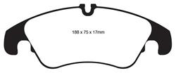 Brake Pads, Greenstuff 2000, Front, Organic, Integrally Molded with Shims, Audi, Set