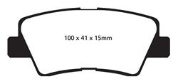 Disc Brake Pads, Greenstuff 2000, Organic, Rear, for Hyundai and Kia, Set