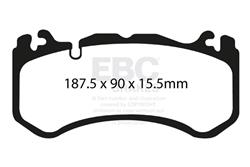 Brake Pads, Redstuff 3000 Series, Carbon Ceramic, Front, Mercedes-Benz, Set