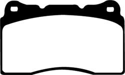 Brake Pads, Yellowstuff, Aramid Fiber, Cadillac, Dodge, Ferrari, Ford, Hyundai, Jaguar, Mitsubishi, Volvo, Set