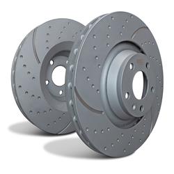 Brake Rotors, Slotted, Dimpled, Iron, Silver Anti-Corrosion Finish, Front, Lexus, Pair