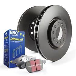 Brake Rotors, Stage 1 Premium Street, Black Geomet Coated, Aramid Fiber Pads, Front, Infiniti, Nissan, Kit