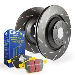 Brake Rotor and Pad Combos, Stage 9 Kits Yellowstuff Pads and USR Rotors, Slotted Surface, Aramid Fiber Pads, Front, Cadillac, Chevy, GMC, Kit
