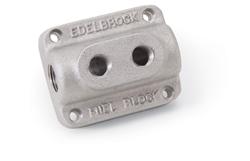 Fuel Distribution Block, Rectangle, Cast Aluminum, Natural, Single 3/8 in. Inlet, Dual 1/4 in. Outlet, Each