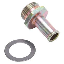 Fitting, Carburetor Inlet, Steel, 5/8 in.-20 Male Thread, 3/8 in. Hose Barb, Edelbrock, Carter AFB, Each