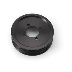 Supercharger Pulley, E-Force Competition, Aluminum, Black, Serpentine, 6-Groove, 3.50 in. Diameter, Ford, Each