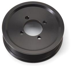 Supercharger Pulley, E-Force Competition, Aluminum, Black, Serpentine, 6-Groove, 3.250 in. Diameter, Each