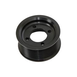 Supercharger Pulley, E-Force Enforcer, Aluminum, Black, Serpentine, 8-Groove, 3.000 in. Diameter, Each