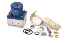 Fuel Pressure Regulator, Return, Inline, 35-90 psi, Aluminum, Blue Anodized, Mounting Bracket, Kit