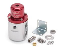 Fuel Pressure Regulator, Non-return, Inline, 5-10 psi, Aluminum, Red Anodized, Each