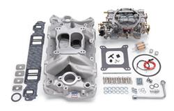 Carburetor and Manifold Combo, Performer Air-Gap Manifold, 650 cfm AVS2 Carb, Chevy, Small Block, Kit