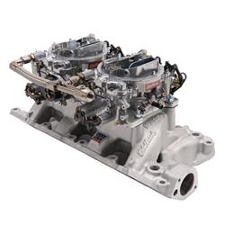 Carburetor and Manifold Combo, Performer RPM Air-Gap Dual Quad Manifold, 500 cfm AVS2 Carbs, Ford, 289, 302, Kit