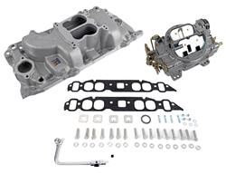 Carburetor and Manifold Combo, Performer Manifold, 800 cfm AVS2 Carb, Chevy, Big Block, Oval Port, Kit