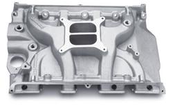 Intake Manifold, Performer, Dual Plane, Aluminum, Natural, Square Bore, Ford, Big Block FE, Each