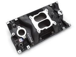 Intake Manifold, Performer Vortec, Dual Plane, Aluminum, Black, Square/Spread Bore, Chevy, 5.7L, Vortec