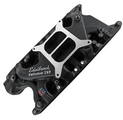 Intake Manifold, Performer, Dual Plane, Aluminum, Chrome Plasma Coated, 4-Barrel, Square Bore, Ford, 260, 289, 302, Each