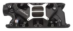 Intake Manifold, Performer, Dual Plane, Aluminum, Black, Square Bore Flange, Ford, 260, 289, 302, Each